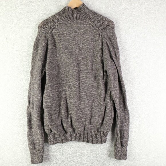 Theory Sweater Mens Extra Large Heathered Gray Knit Button Up Wool - Picture 4 of 9